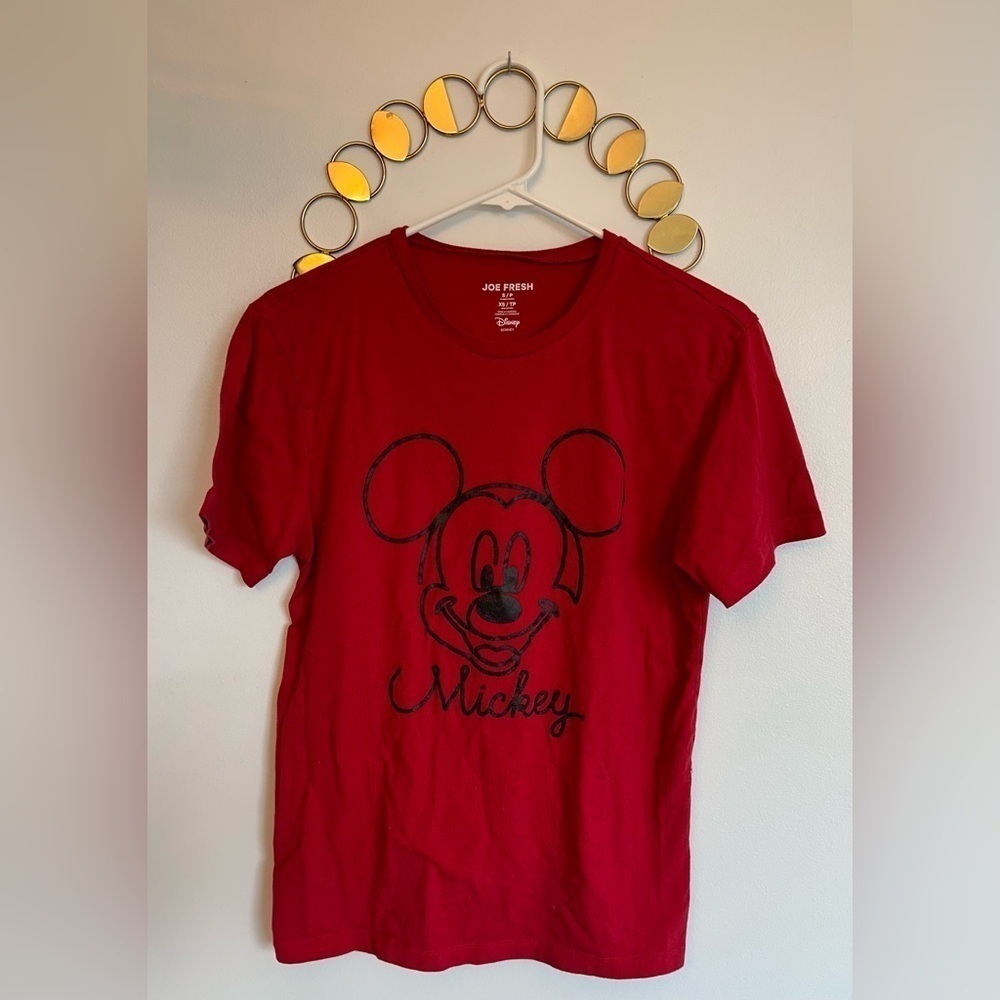 Joe Fresh Mickey Mouse Red T Shirt Womens Size Small Mens Size Extra Small Top